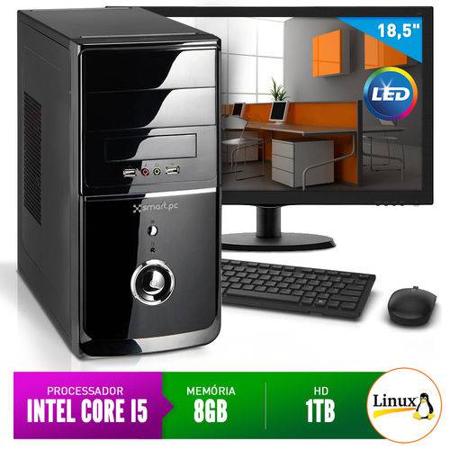 Computador Smart Pc SMT80229 Intel Core I5 8GB 1TB + Monitor 18,5" Linux