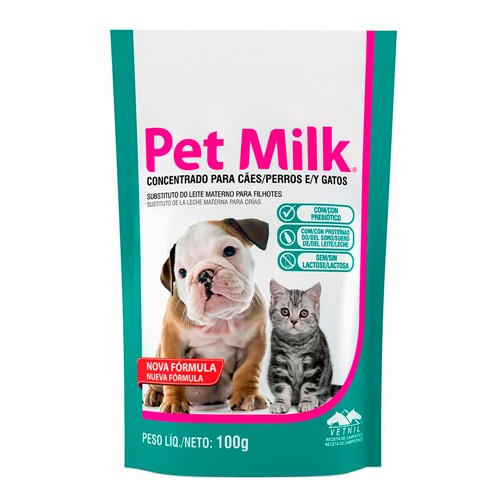 Concentrado para Cães e Gatos Pet Milk Sachê 100g