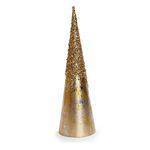Cone Árvore de Mesa Natal Metal C/Glitter 40cm Dourado