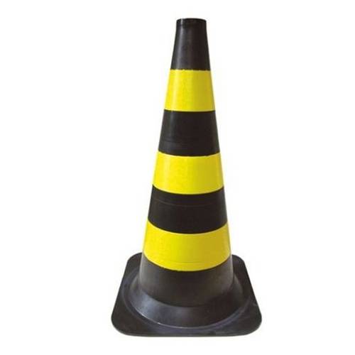 Cone de Sinalização 75 Cm Preto/Amarelo Polietileno