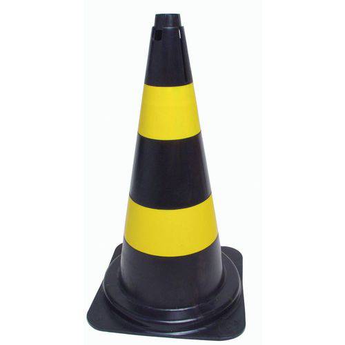 Cone para Sinalização Amarelo/Preto 50cm 0,6kg