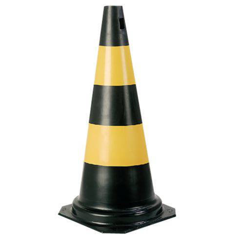 Cone Sinalizacao Preto/amarelo 75cm