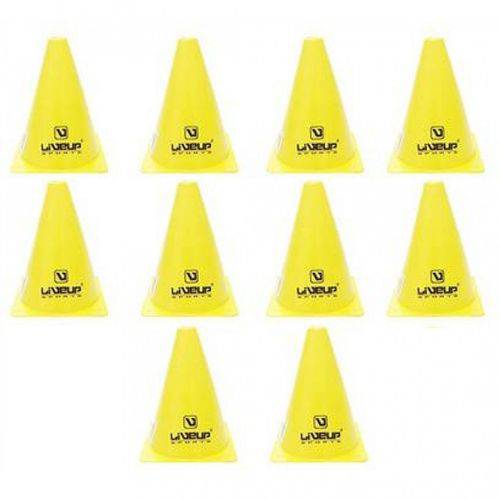 Cones para Treinamento de Agilidade 18cm Amarelo 10 Unidades Liveup