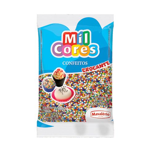 Confeito Micanga Colorida Mil Cores 500g - Mavalério