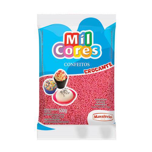 Confeito Miçanga Rosa 500g - Mil Cores