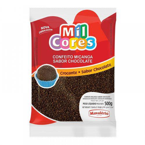 Confeito para Brigadeiro Redondo Miçanga Chocolate 500g