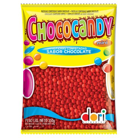 Confeitos de Chocolate Chococandy Vermelho 350g - Dori