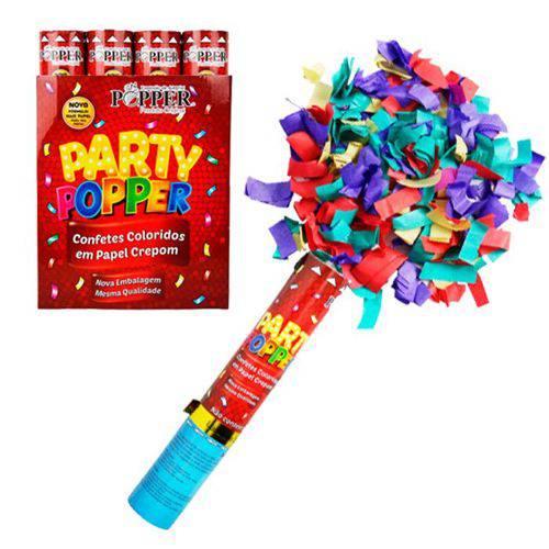 Confetes Coloridos em Papel Crepom Party Popper