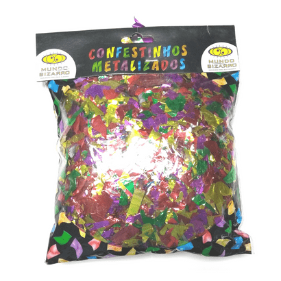 Confetes de Papel Colorido Metalizado 150g Mundo Bizarro