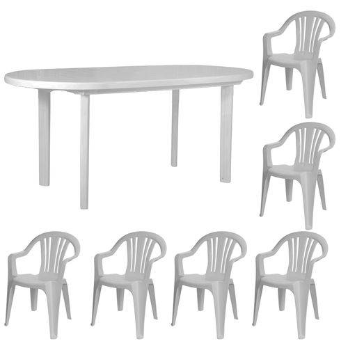 Conj Mesa e Plastico Cordoba + 6 Cadeiras Natal