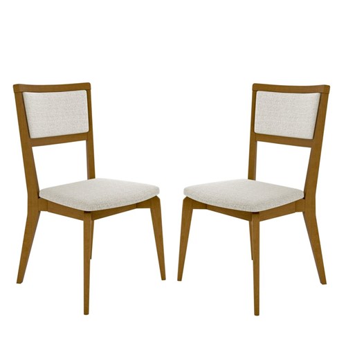 Conjunto 02 Cadeira de Jantar Estofada Julis - Wood Prime LC 20156