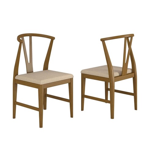 Conjunto 02 Cadeiras de Jantar Agger Castanho - Wood Prime VM 20440