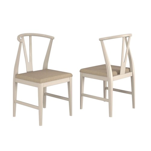 Conjunto 02 Cadeiras de Jantar Agger Off White - Wood Prime VM 20444