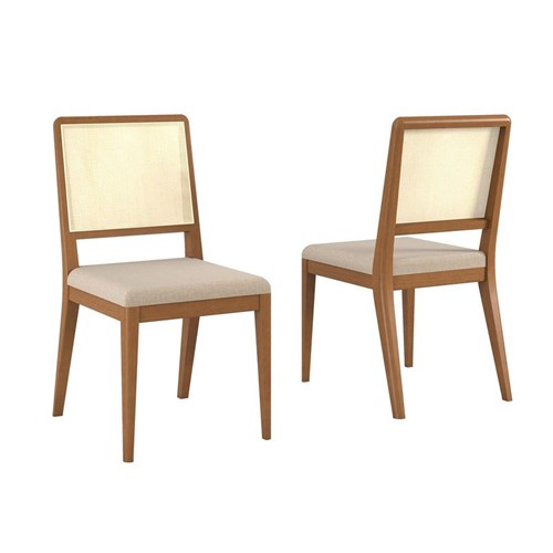Conjunto 02 Cadeiras de Jantar Duomo Champagne - Wood Prime VM 20395