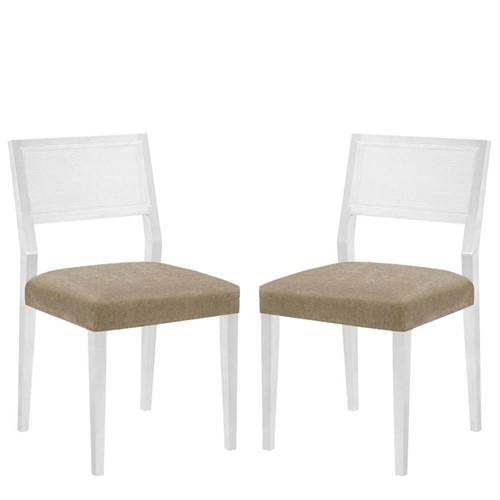 Conjunto 02 Cadeiras de Jantar Gardenia Branca - Wood Prime MT 16841