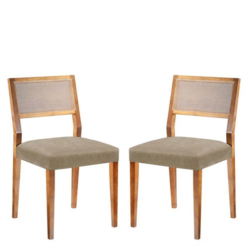 Conjunto 02 Cadeiras de Jantar Gardenia - Wood Prime MT 16842