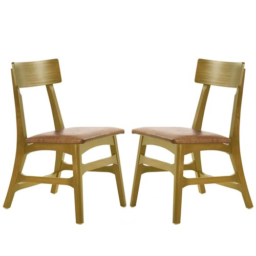Conjunto 02 Cadeiras de Jantar Oregon Couríssimo - Wood Prime AM 4036