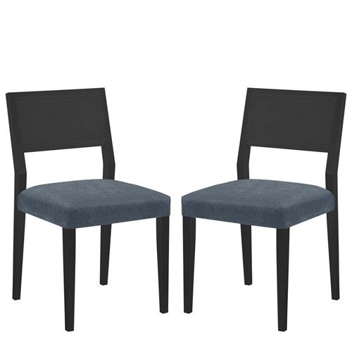 Conjunto 02 Cadeiras de Jantar Star Preta - Wood Prime MT 16849