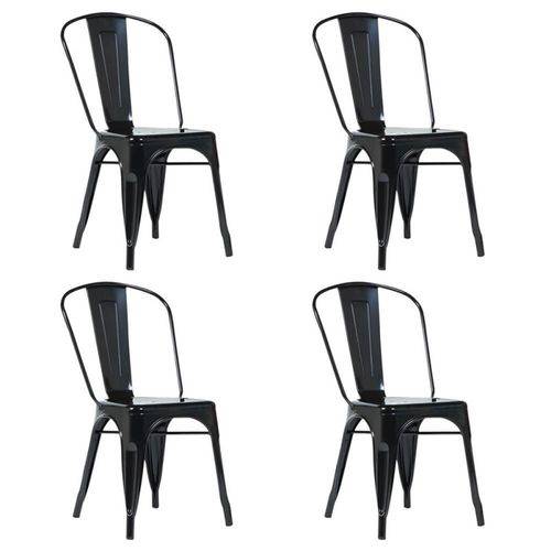 Conjunto 04 Cadeiras Iron Tolix - Preta