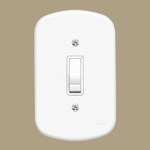 Conjunto 1 Interruptor Simples Blanc 10a 250v Branco - Fame