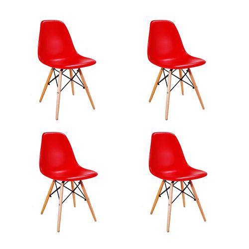 Conjunto 4 Cadeiras Eames Eiffel - Vermelho