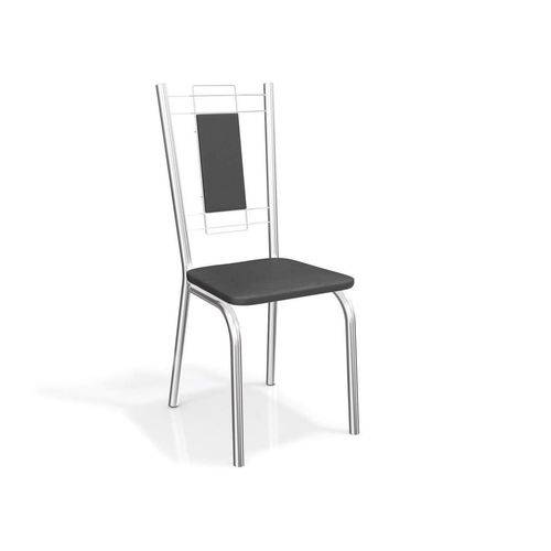 Conjunto 2 Cadeiras Florença Crome Cromado/Preto Kappesberg