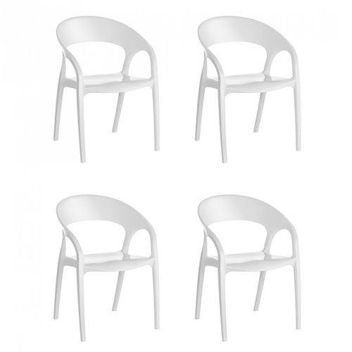 Conjunto 4 Cadeiras Glass Plus Kappesberg Branco