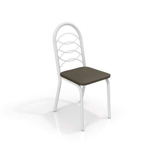 Conjunto 4 Cadeiras Holanda Crome Branco Fosco/ Marrom Kappesberg