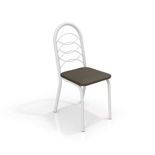 Conjunto 2 Cadeiras Holanda Crome Branco Fosco/Marrom Kappesberg