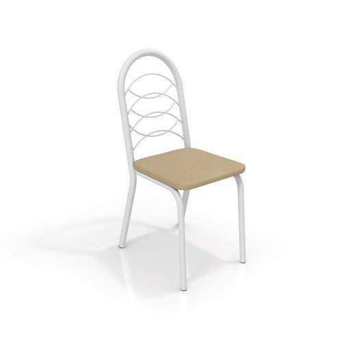 Conjunto 4 Cadeiras Holanda Crome Branco Fosco/Nude Kappesberg