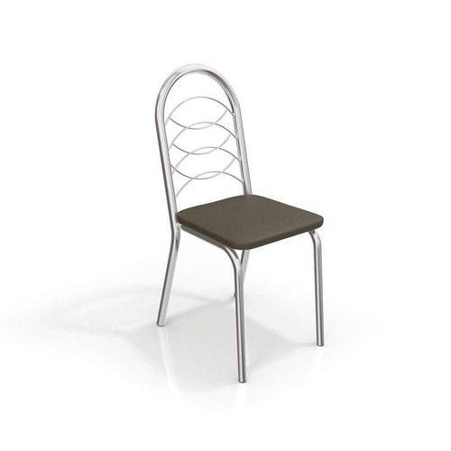 Conjunto 4 Cadeiras Holanda Crome Cromado/marrom Kappesberg