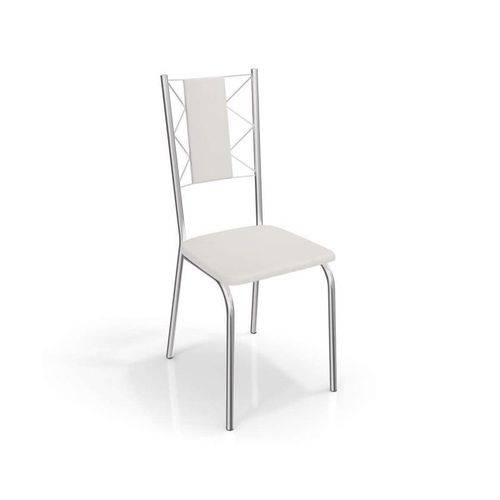 Conjunto 4 Cadeiras Lisboa Crome Cromado/branco Kappesberg