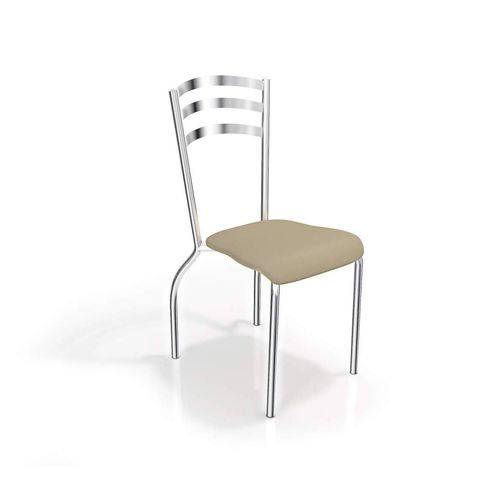 Conjunto 4 Cadeiras Portugal Crome Cromado/Nude Kappesberg
