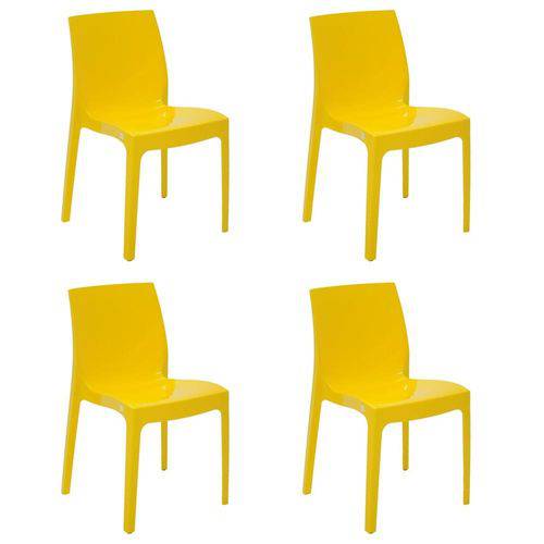 Conjunto 4 Cadeiras Tramontina Alice Amarelo 92037000