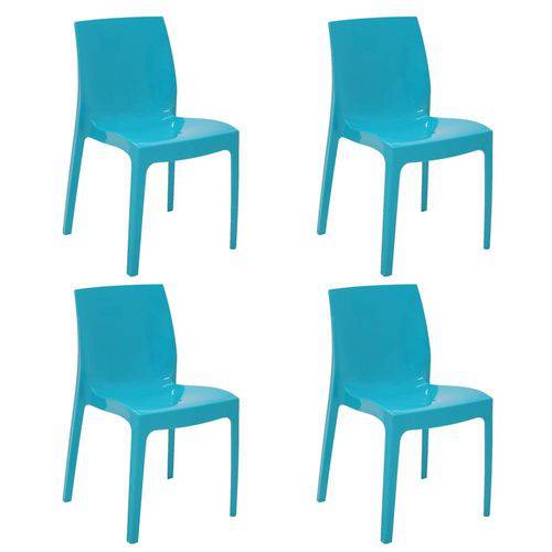 Conjunto 4 Cadeiras Tramontina Alice Azul 92037070