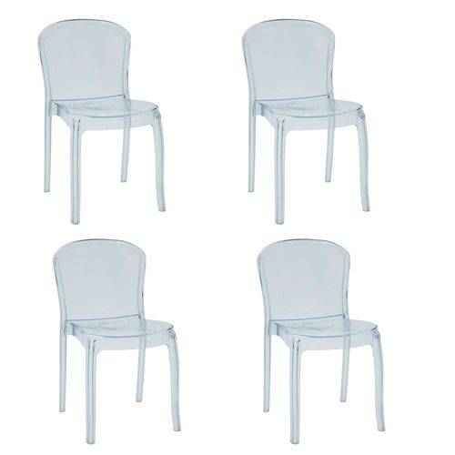 Conjunto 4 Cadeiras Tramontina Anna Transparente 92033011