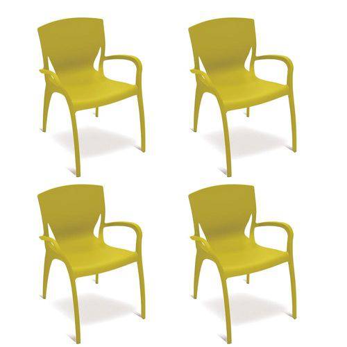 Conjunto 4 Cadeiras Tramontina Clarice Verde 92040020
