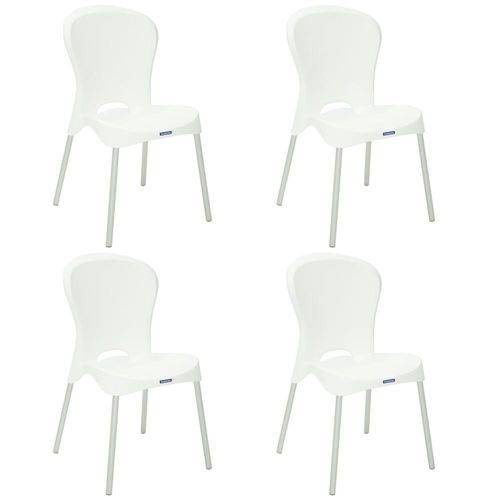 Conjunto 4 Cadeiras Tramontina Jolie Branco 92060010