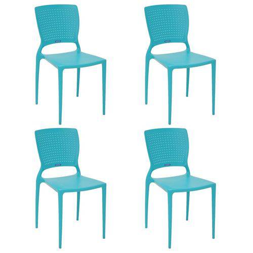 Conjunto 4 Cadeiras Tramontina Safira Azul 92048070