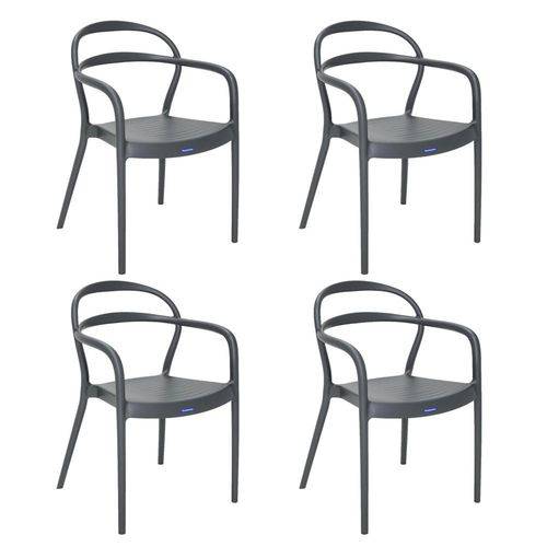Conjunto 4 Cadeiras Tramontina Sissi Grafite 92045007
