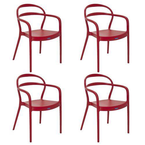 Conjunto 4 Cadeiras Tramontina Sissi Vermelho 92045040