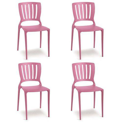 Conjunto 4 Cadeiras Tramontina Sofia Rosa 92035060