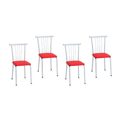 Conjunto 4 Cadeiras 332 Vermelho Criativa