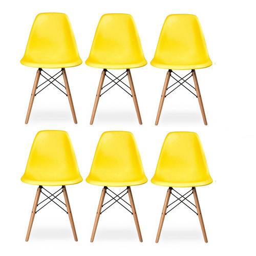 Conjunto 6 Cadeiras Eiffel Eames Dsw Amarela