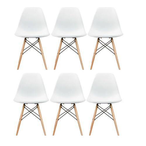 Conjunto 6 Cadeiras Eiffel Eames Dsw Branca