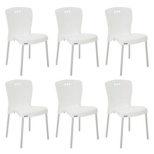 Conjunto 6 Cadeiras Tramontina Mona Branco 92050010