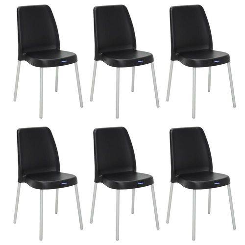 Conjunto 6 Cadeiras Tramontina Vanda Preto 92053009