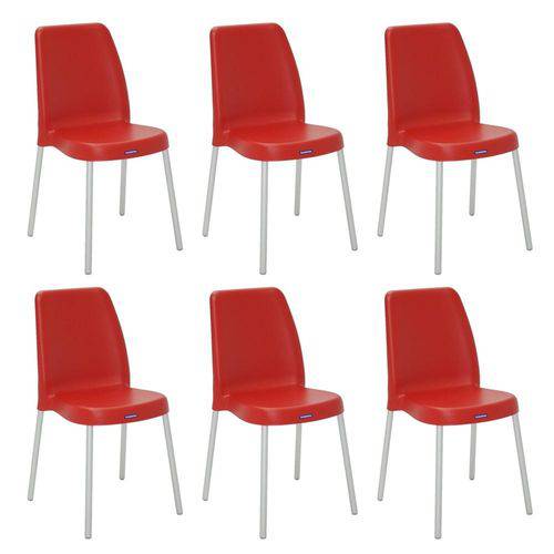 Conjunto 6 Cadeiras Tramontina Vanda Vermelho 92053040