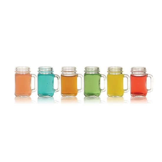 Conjunto 6 Peças Copos para Licor de Vidro Sodo-Cálcico Mini Jar 34ml