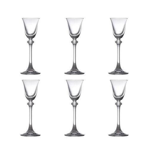 Conjunto 6 Taças para Licor de Vidro Sodo-cálcico com Titanio Alexandra 60ml